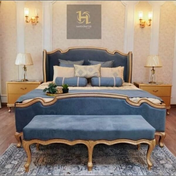 Luxury Royal Velvet Bed Set with Bench in B-17 Islamabad, Wah Cantt & Taxila