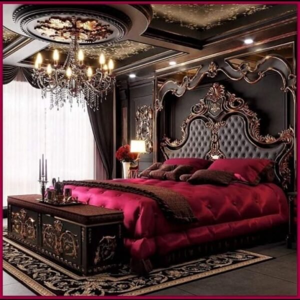 ​Premium Carved King Size Bed Set | Furniture