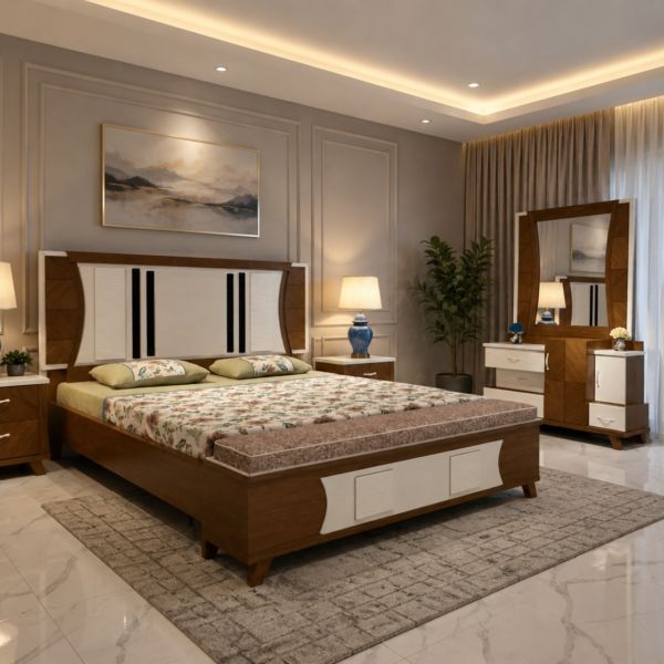 Luxury Modern Bedroom Bed Set | Premium Wooden Furniture in Taxila, Wah Cantt & B-17